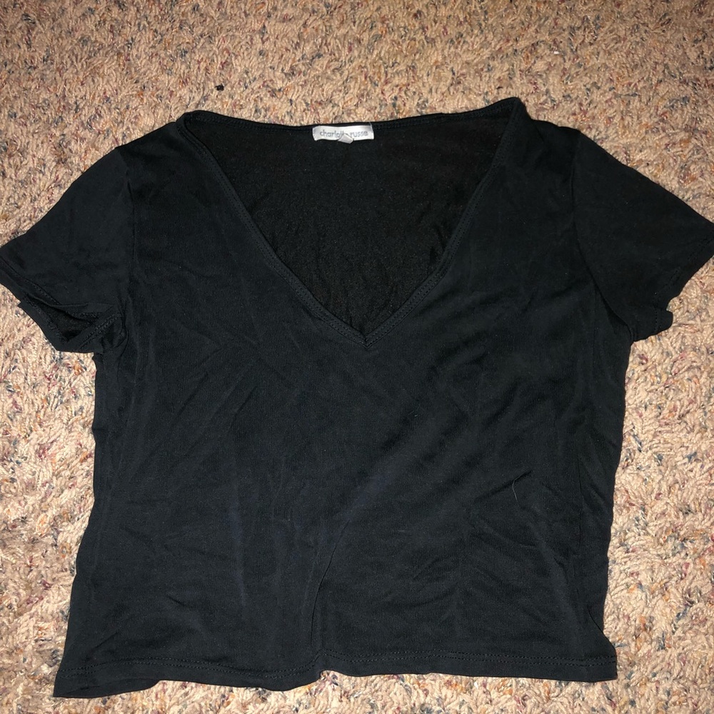 Plain black crop top